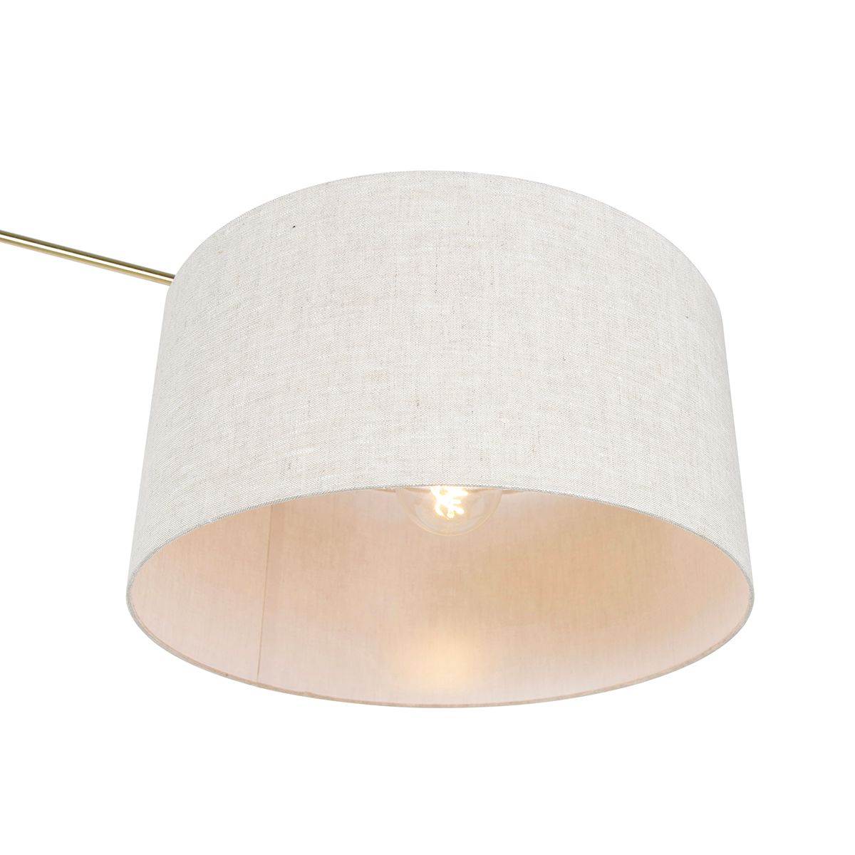Vloerlamp goud met kap lichtgrijs 50 cm verstelbaar - Editor