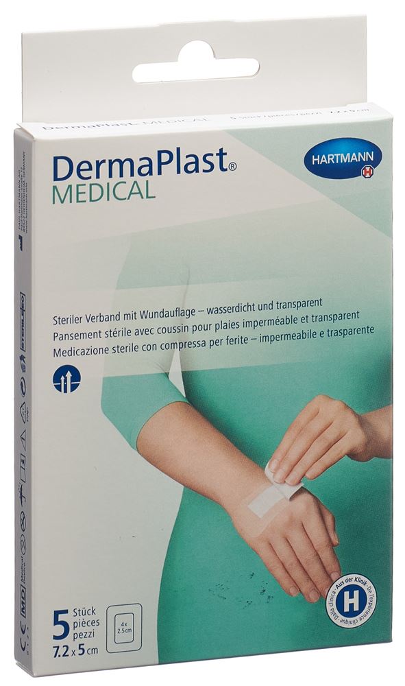 DERMAPLAST Medical Transparentverband 7.2x5cm 5 Stk