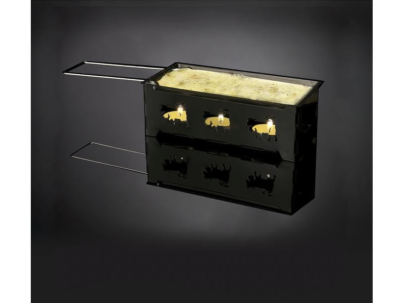 Nouvel Teelicht-Raclette Heat Cheese! @home Schwarz Für eine Person, Schwarz