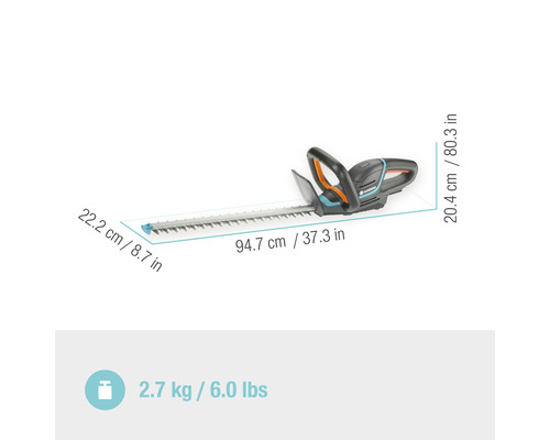 GARDENA P4A HS ComfortCut 50/18V accu-heggenschaar zonder accu en lader