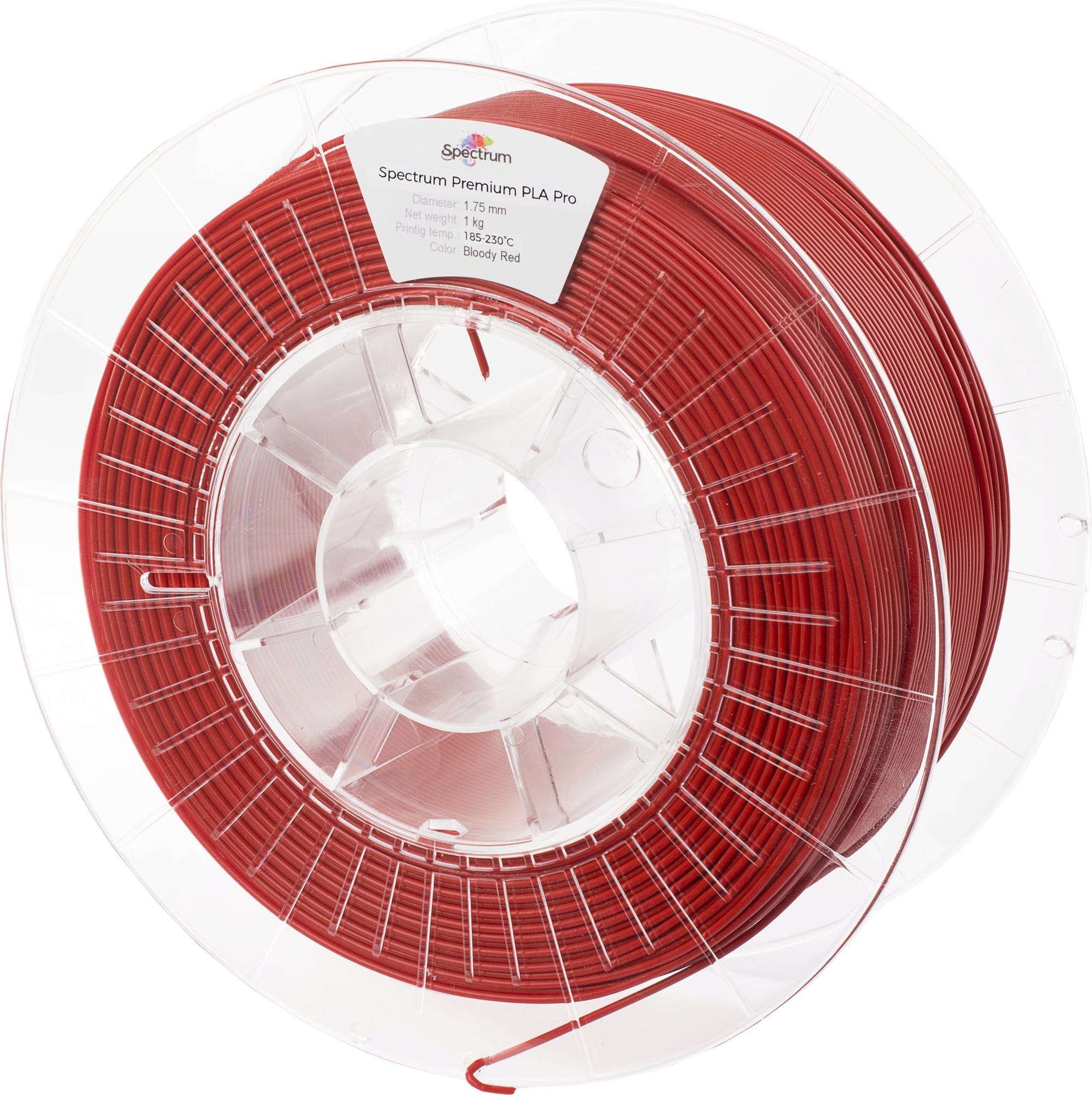 Spectrum  PLA Pro Bloody Red, 1,75 mm / 1000 g    Haltbares und schlagfestes PLA Filament in Bloody Red
