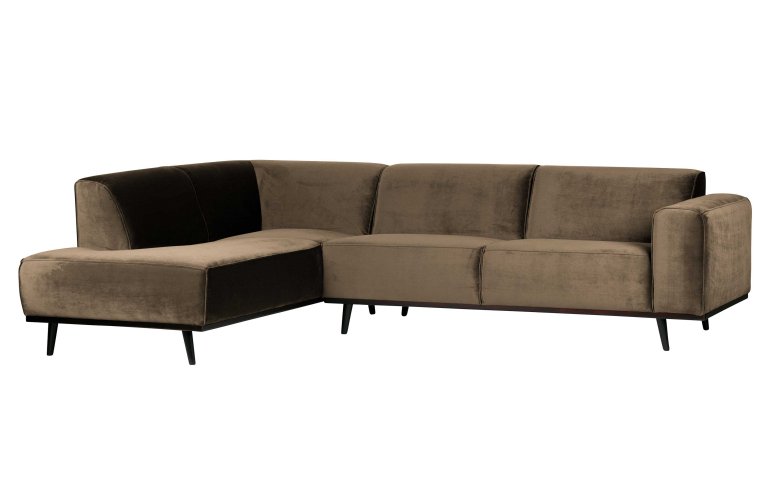 WOOOD Statement hoekbank rechts, velvet warm groen