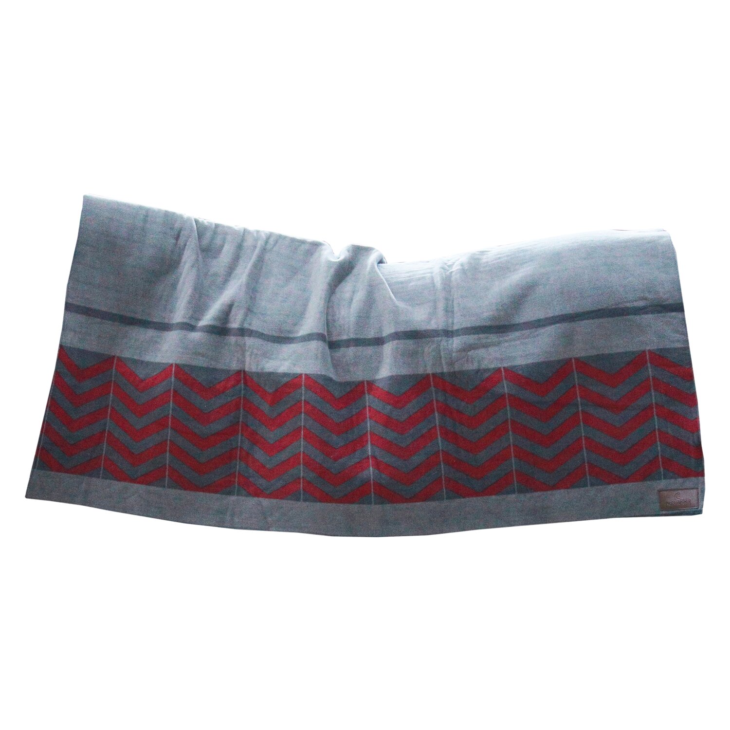 KENTUCKY Fleecedecke Square Heavy Fishbone - grey/bordeaux - 210X200