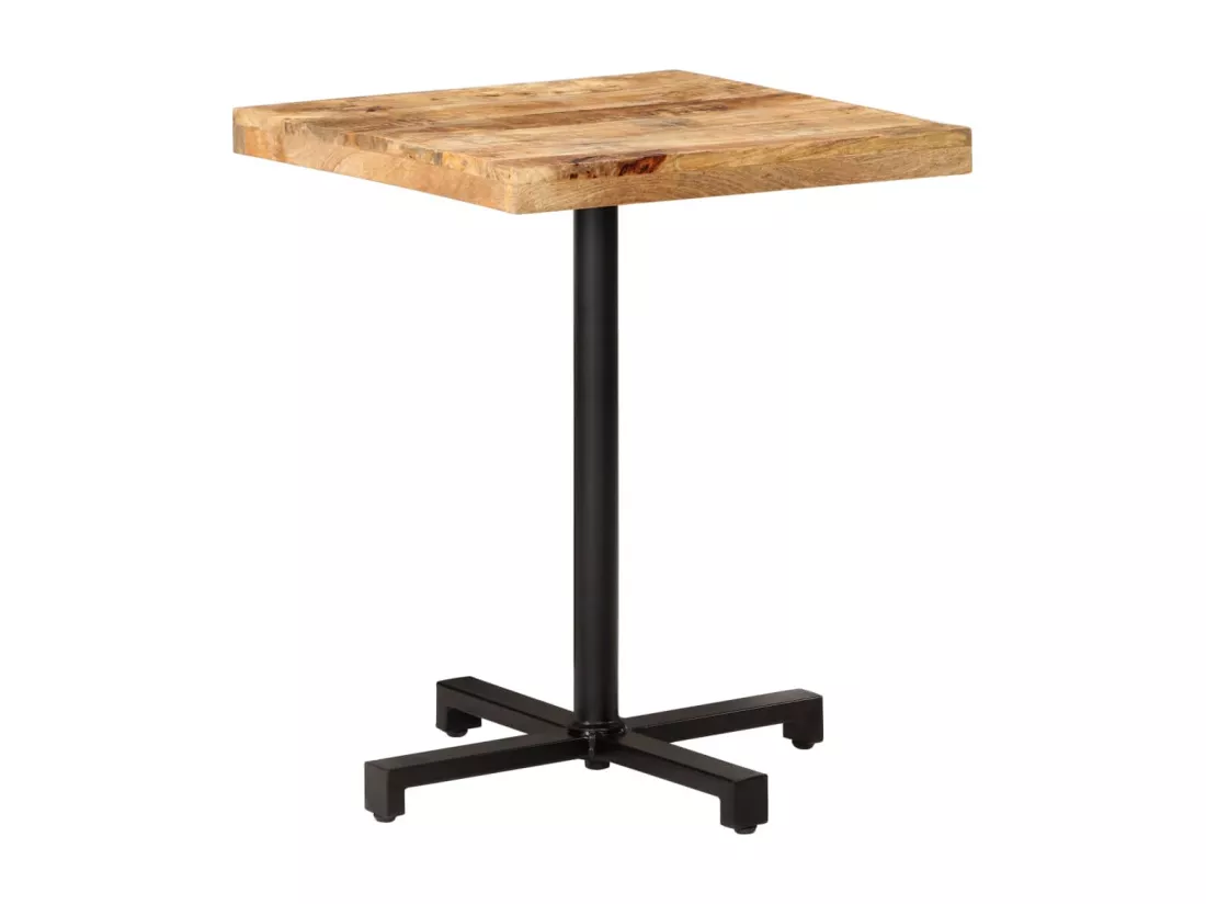 Table de bistro Carrée 60x60x75 cm Bois de manguier brut
