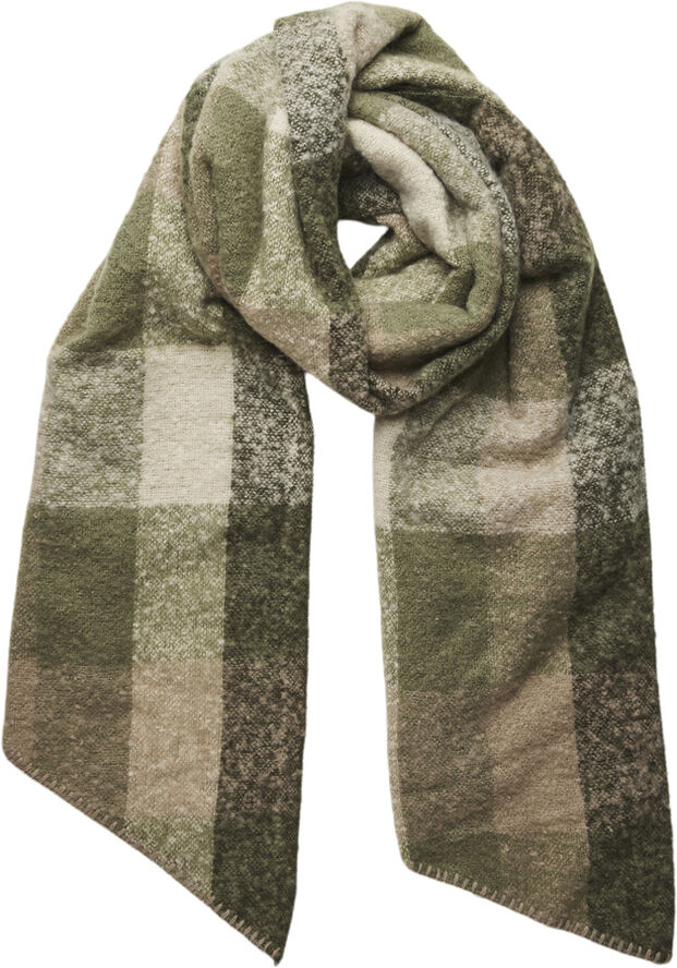 Pieces PCPYRON CHECKED LONG SCARF NOOS BC Grøn