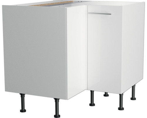 Optifit hoekonderkast Rurik986 BxDxH 90x58,4x87 cm wit glanzend gedemonteerd scharnier omkeerbaar (links of rechts te monteren)