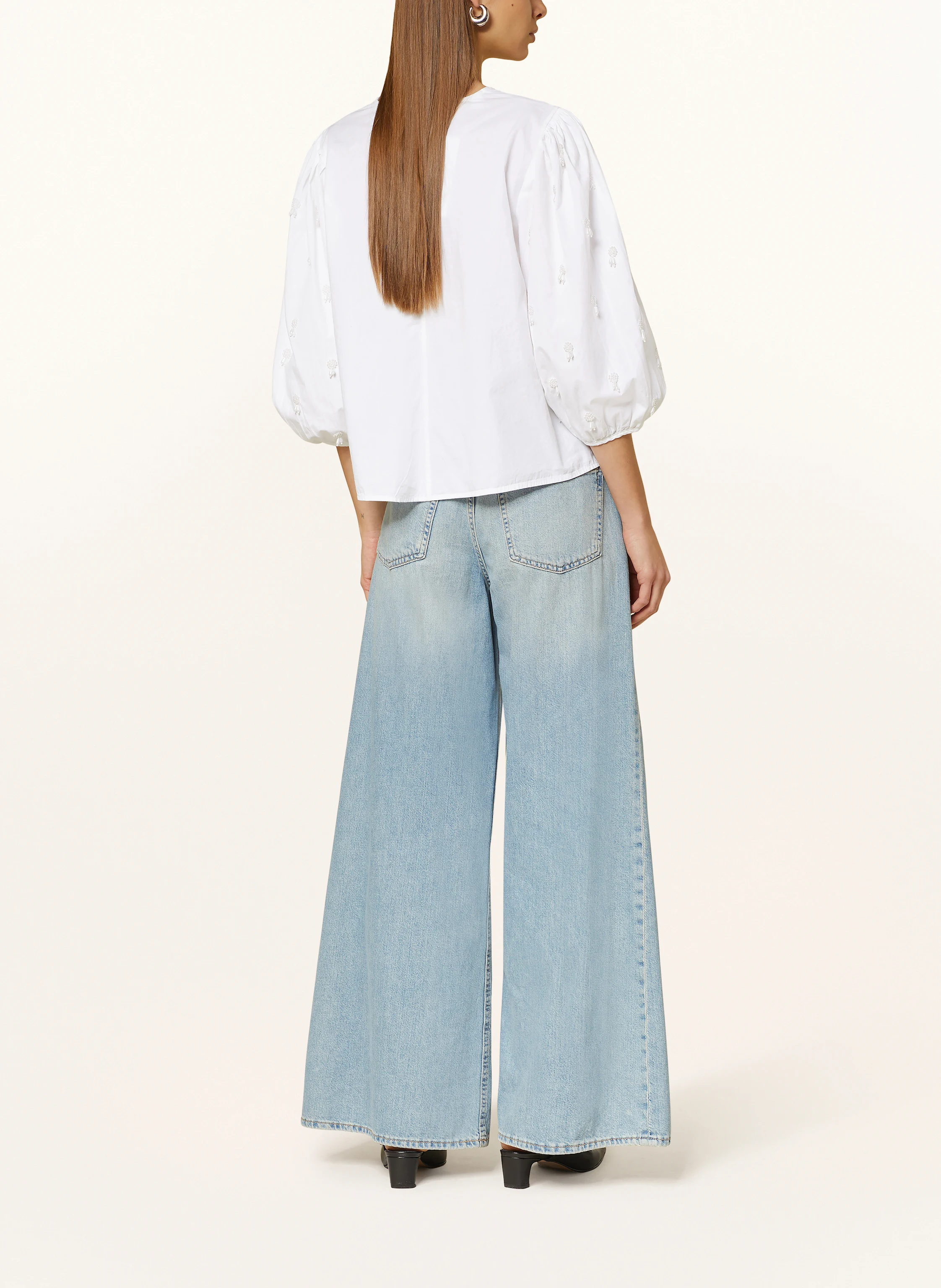 SELECTED Femme Blusenshirt mit 3/4-Arm und Schmuckperlen