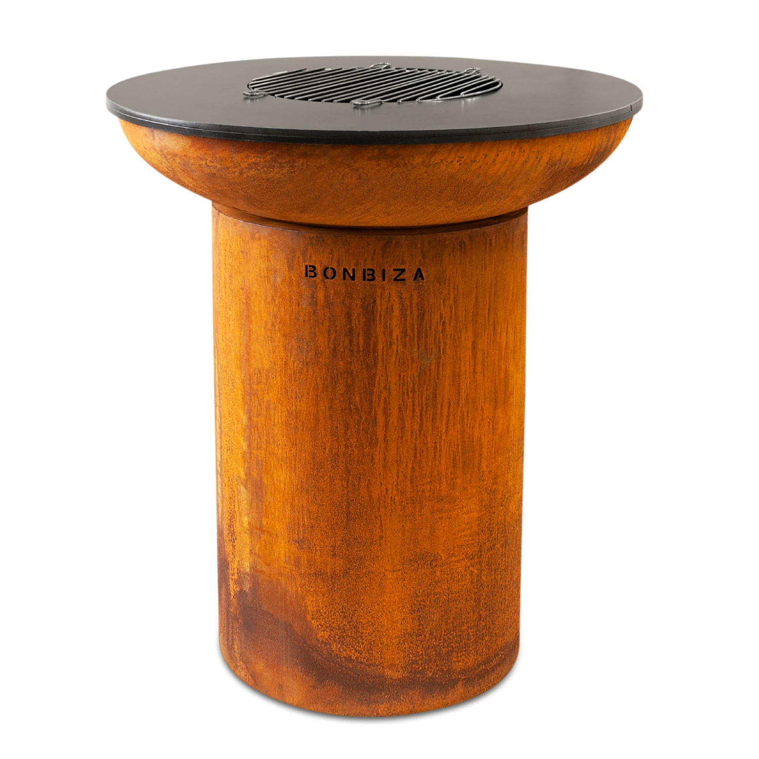 BonFeu BonBiza 8001R Vuurschaal roest met BBQ/bakplaat (hoogte 100 cm, diameter 45 cm)