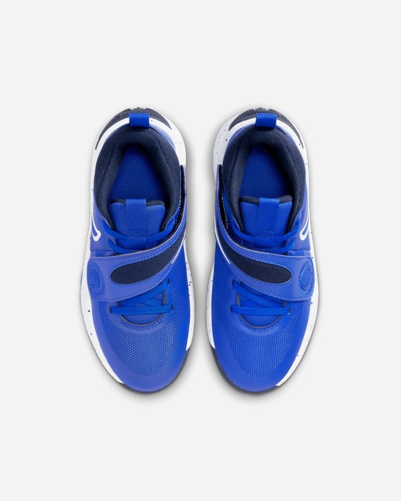 Chaussures de basket Nike Team Hustle D 11 Bleu Royal & Blanc pour enfant