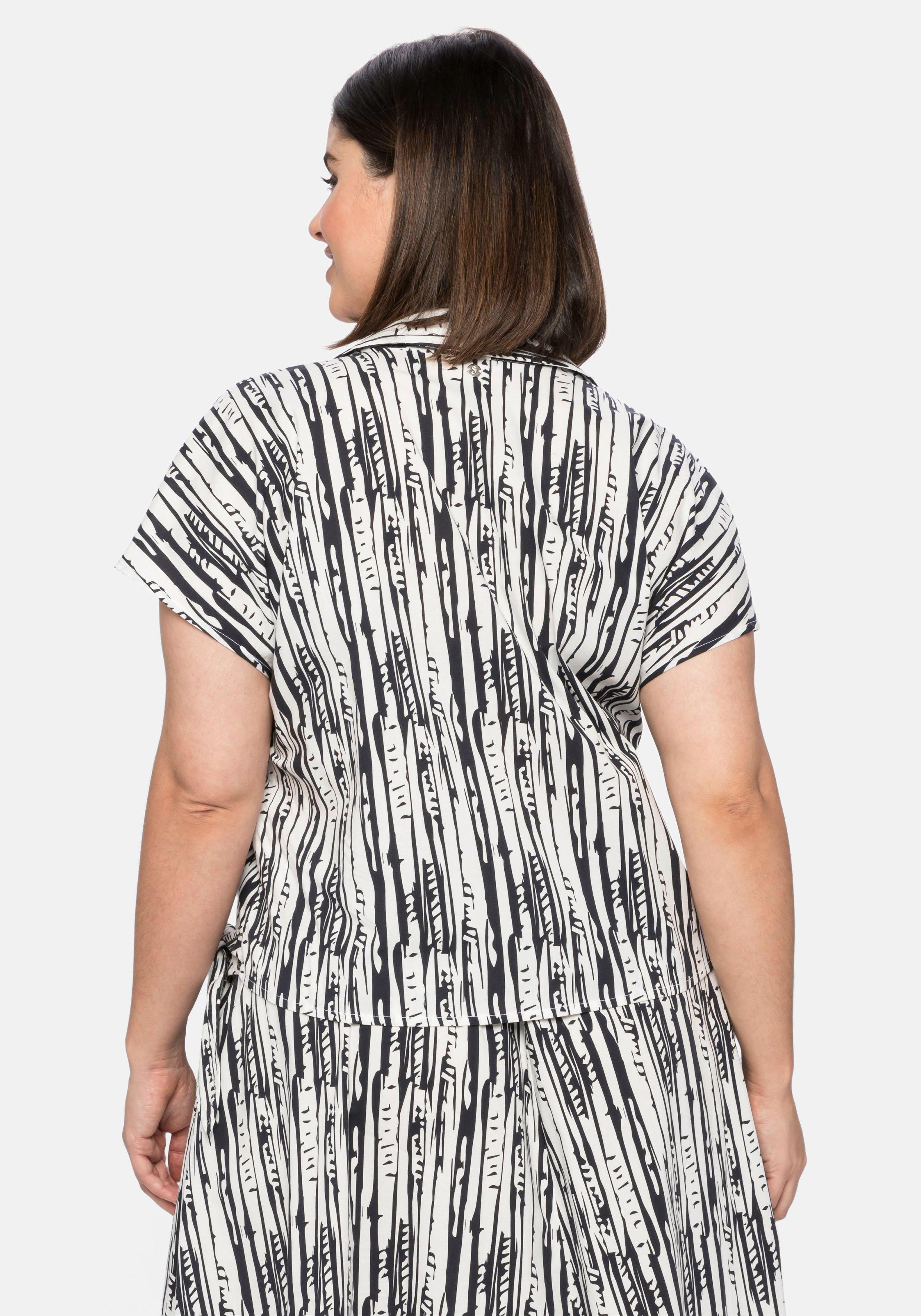 Bluse in Wickeloptik mit Bindeband