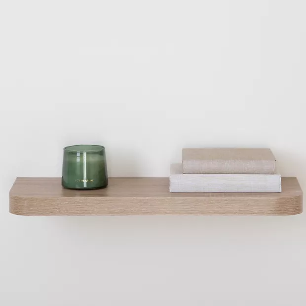 Etagère murale en bois (60 cm) Coins arrondis Fixy Naturel