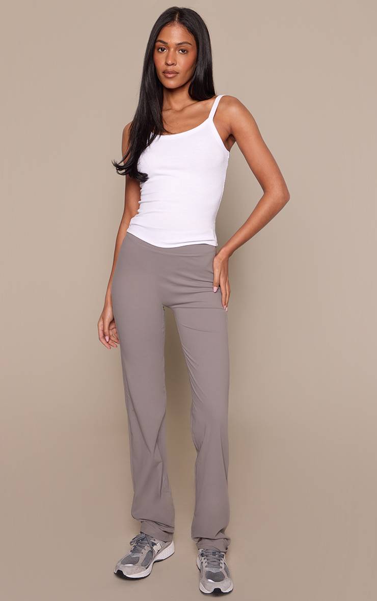 Charbon Pantalon Évasé Sculptant À Taille Haute