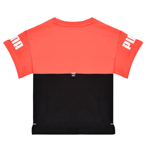 Puma - PUMA POWER COLORBLOCK TEE - Noir / Orange