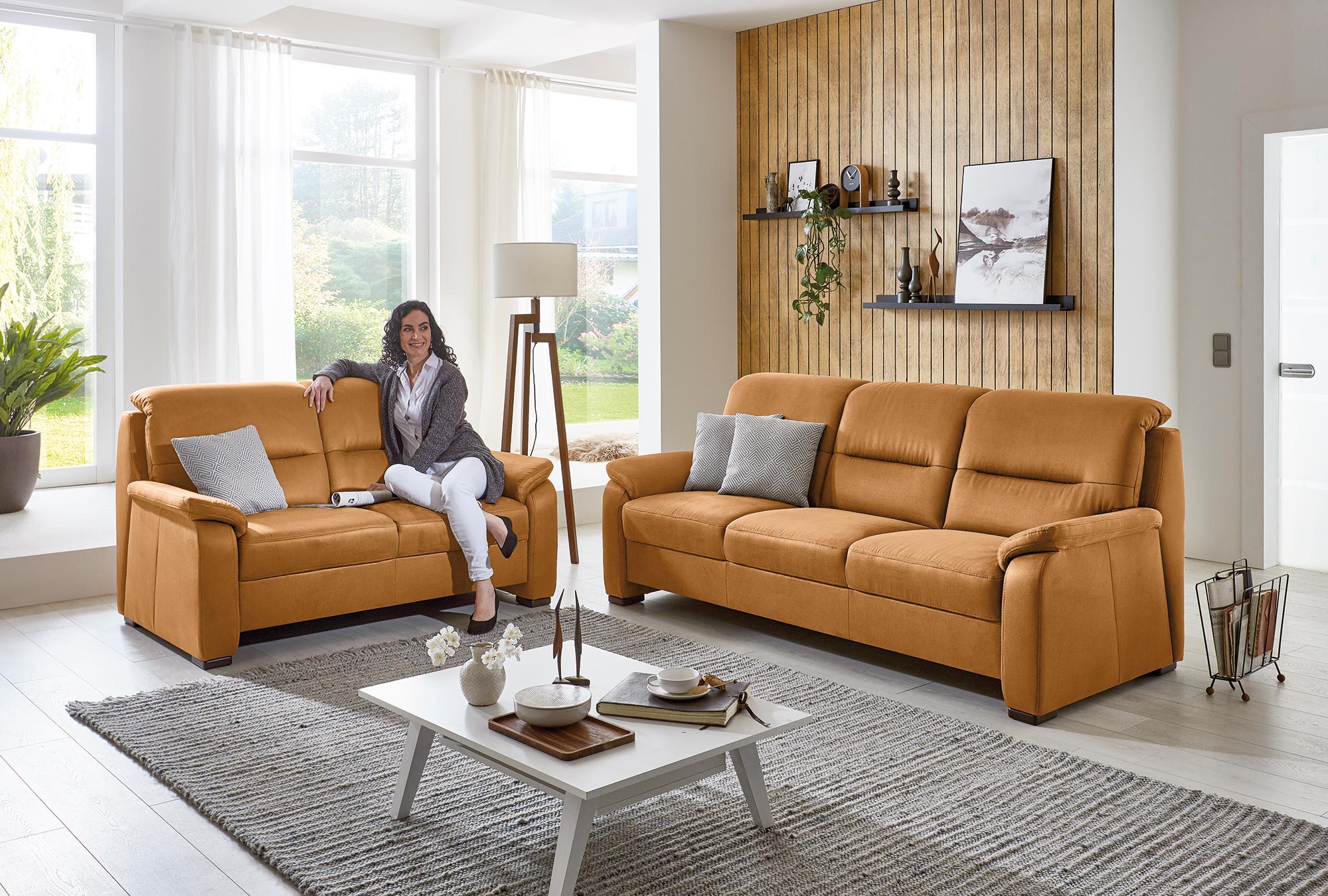 polsterpower 2-Sitzer-Sofa - braun - Microfaser
