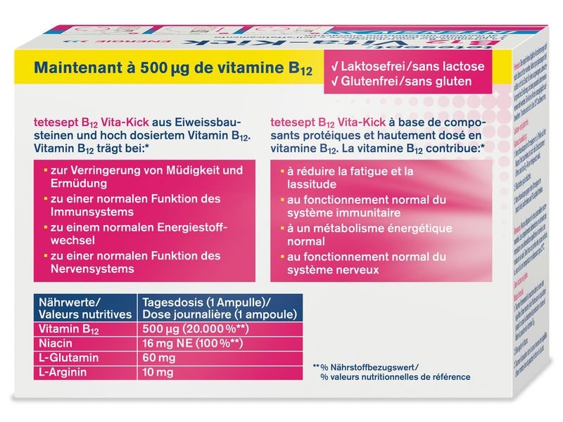 tetesept 12 Vita-Kick 500 mcg 7 Ampullen à 10 ml Vitamin B12 Trinkfläschchen