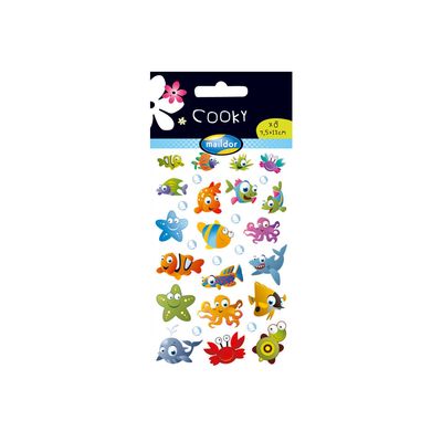 Maildor - 1 feuille gommettes animaux de la mer