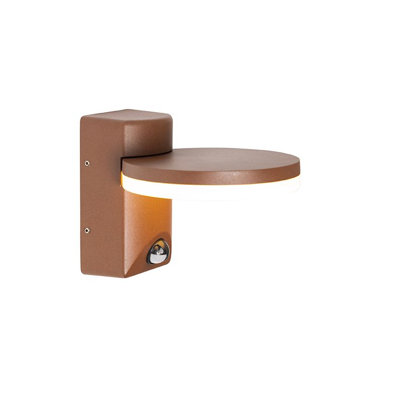 Buiten wandlamp roestbruin incl. LED IP54 bewegingssensor - Esmee