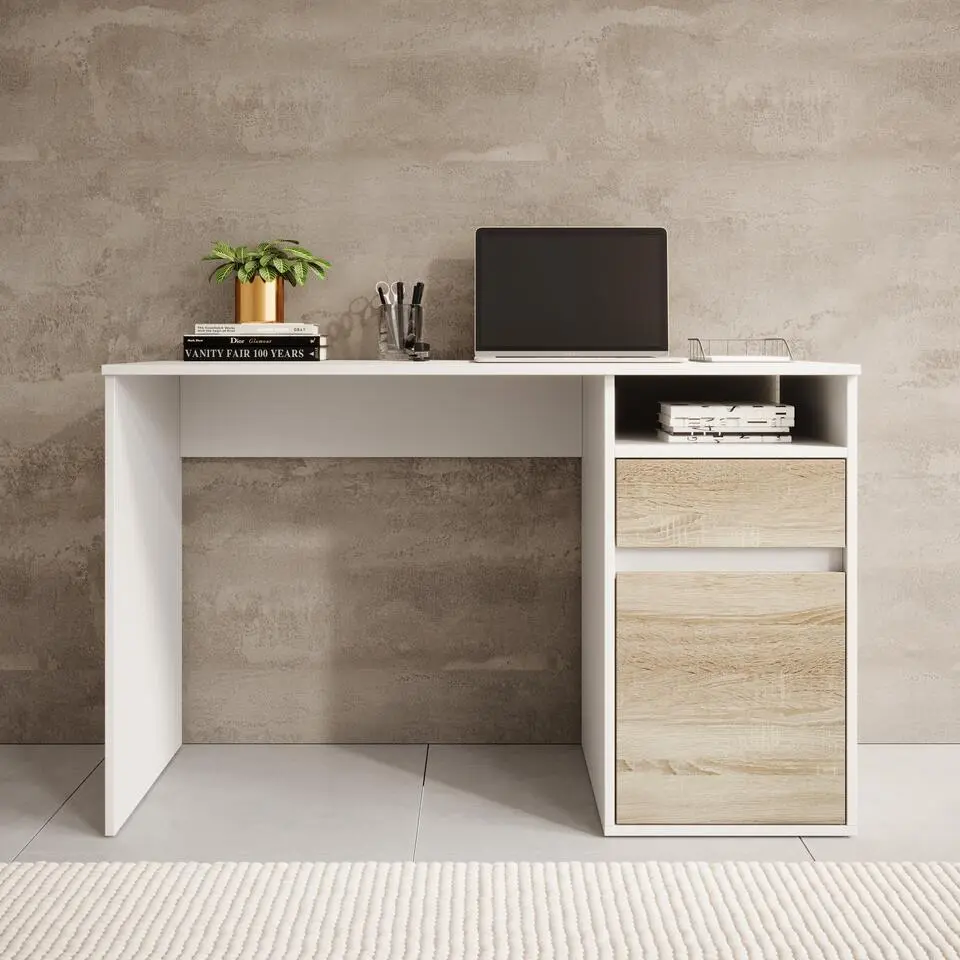 Meubella - Bureau Babot - Wit 2 - 120 cm