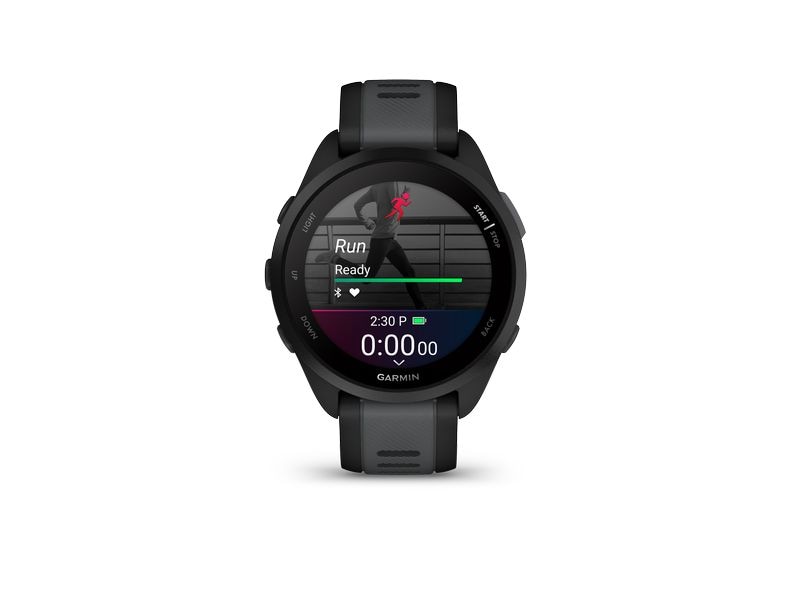 GARMIN Sportuhr Forerunner 165 Dunkelgrau/Schwarz Smarte Laufuhr