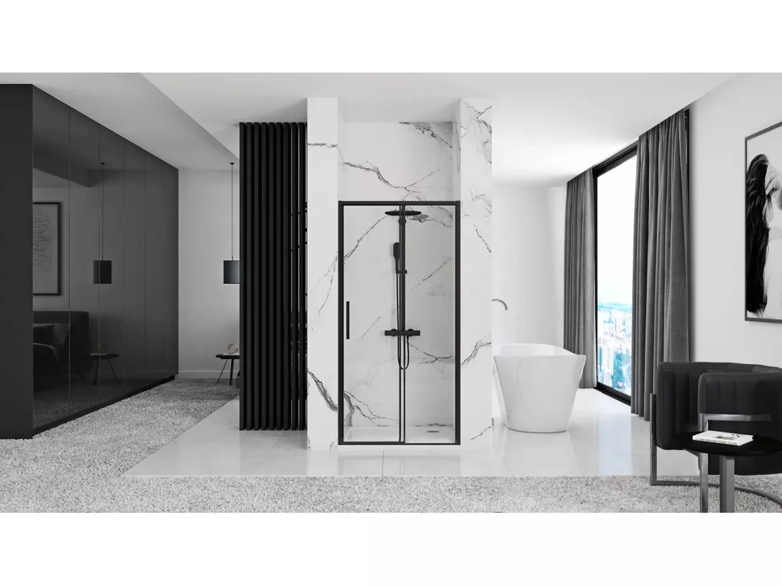 Porte De Douche Coulissante Rea Rapid Slide 140 Black