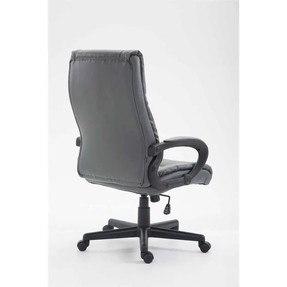 CLP Bureaustoel XL Sparta zwart Frame - Kunstleer - grijs