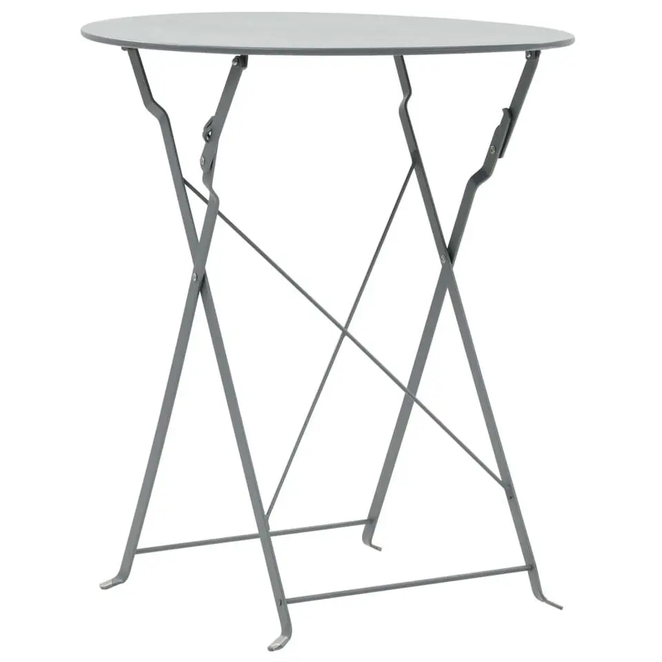 vidaXL - Bistroset - Grijs - Staal - 3 stuks