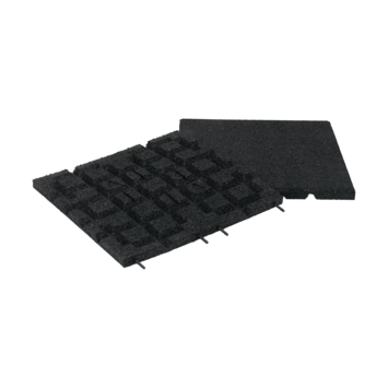 Rubber terrastegel zwart 40x40 cm