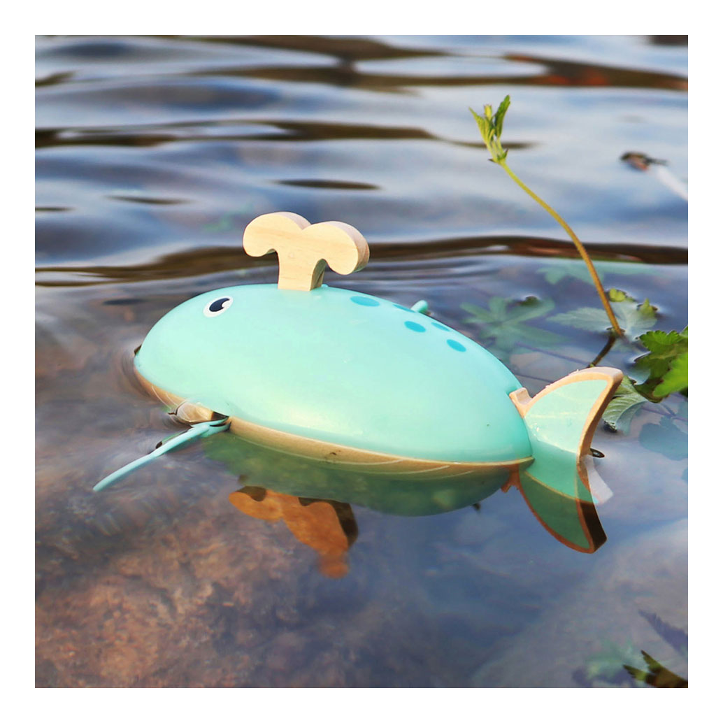 Small Foot - Badspeelgoed Houten Walvis Opwindbaar
