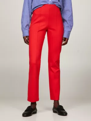 Calças de malha elegantes com corte slim.