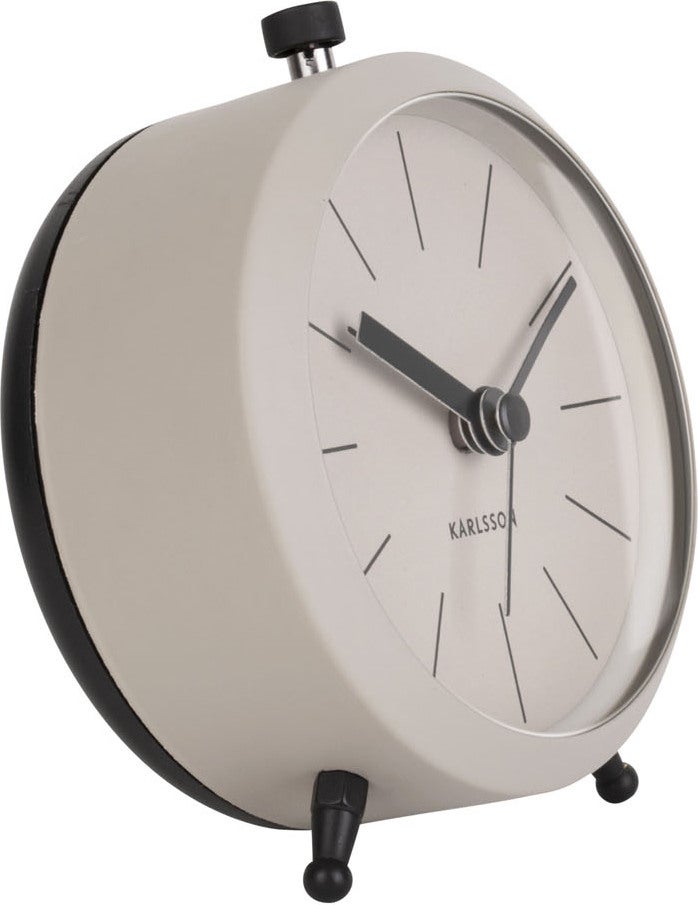 PT Living wekker Button grijs D 9 H 10,5 cm