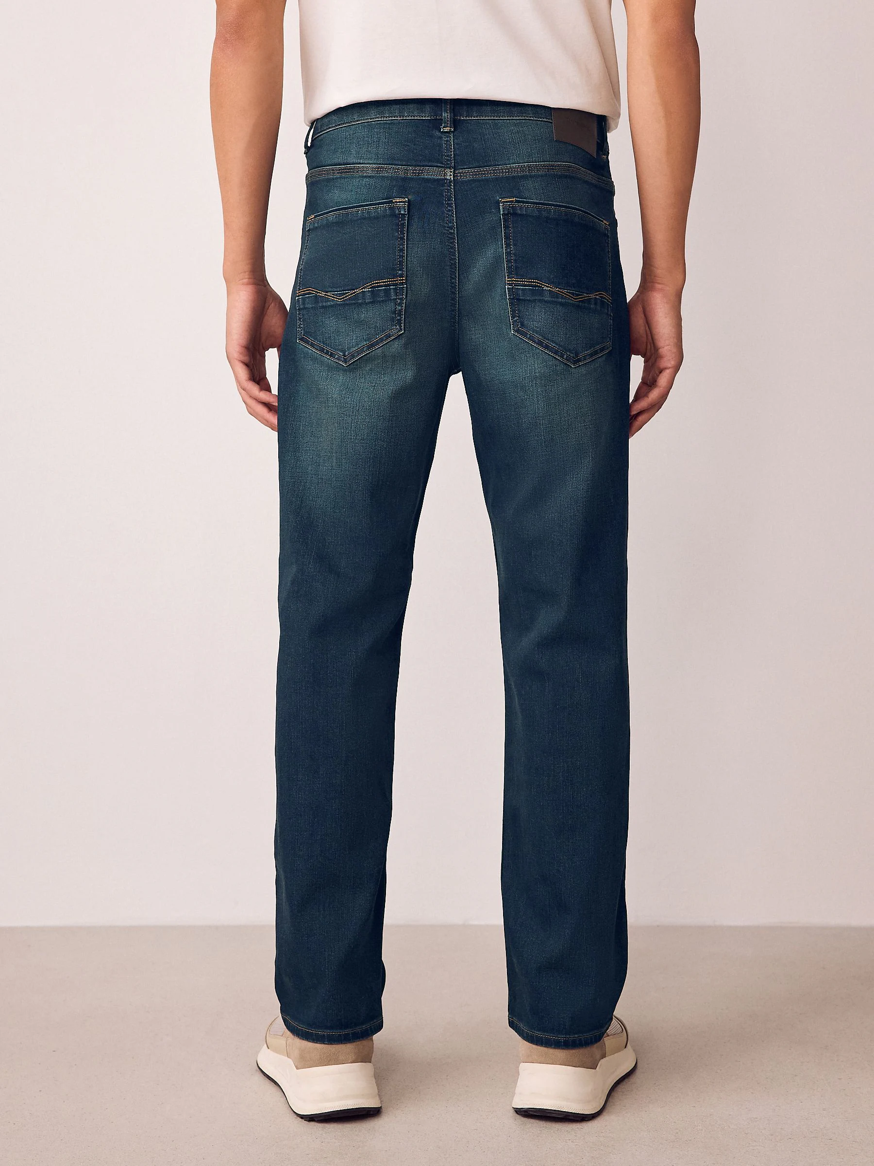 Indigoblauw - Straight fit - Authentieke stretch denim jeans