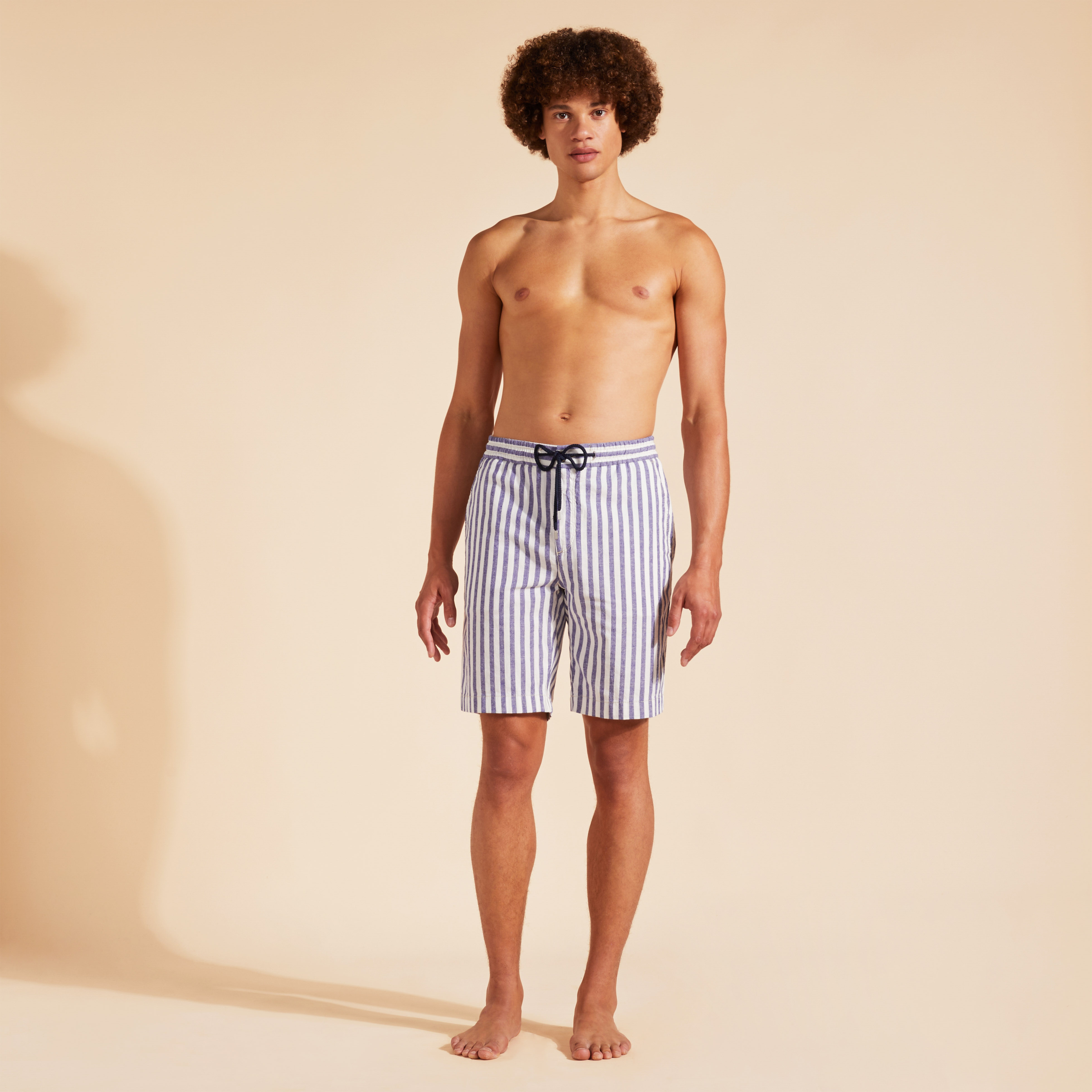Bermuda en Coton et Lin Rayé Homme | Short Homme Vilebrequin