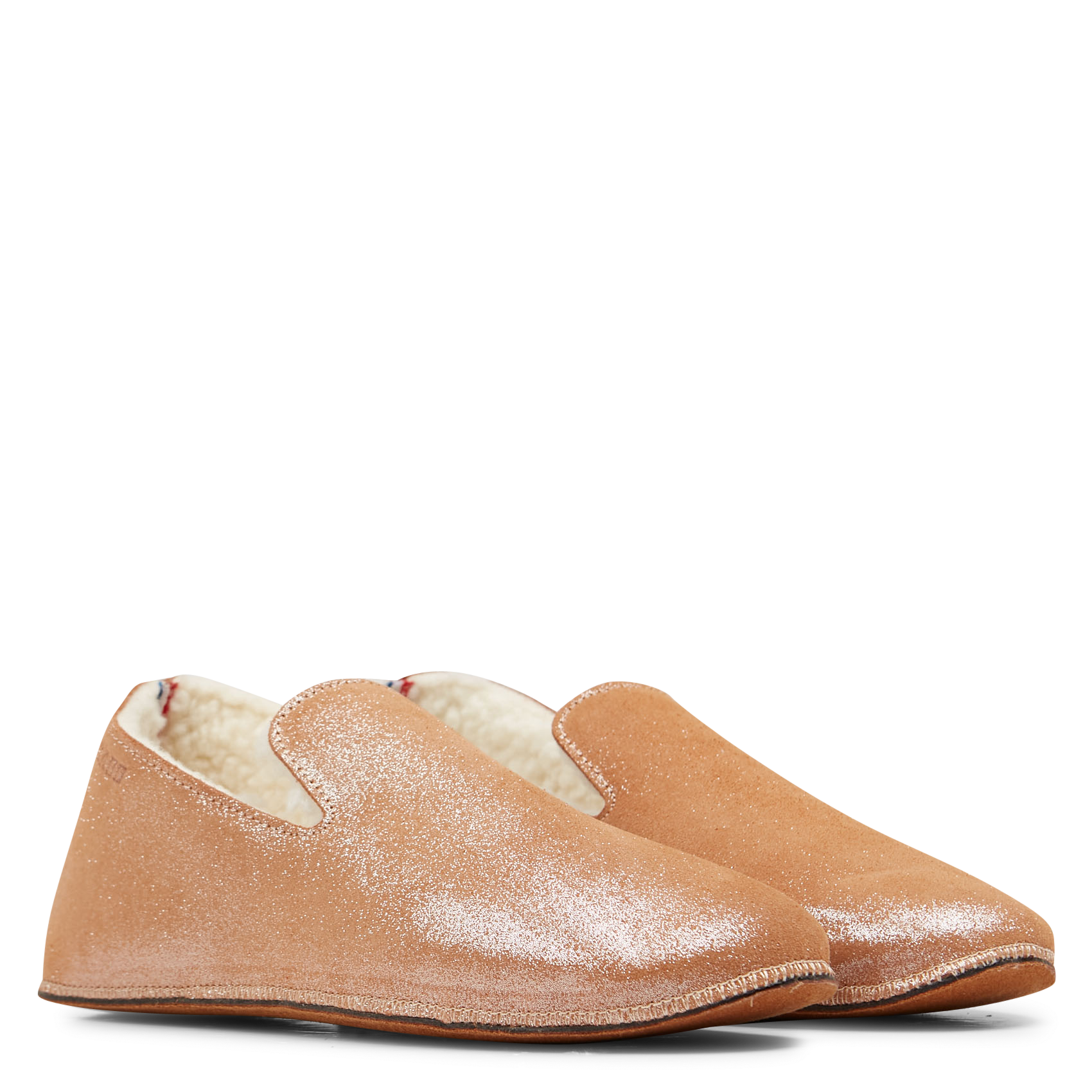 COCO - Chaussons fourrés en cuir velours| Marron