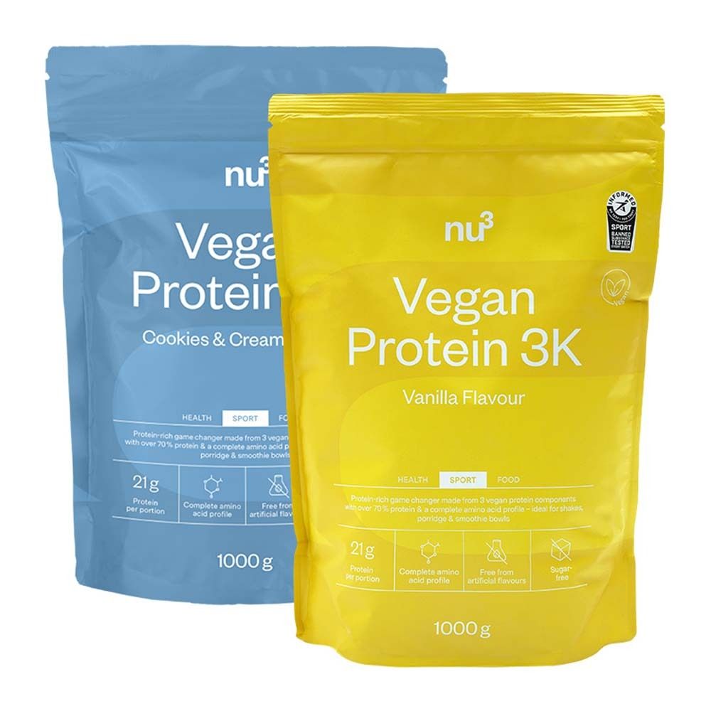 nu3 Vegan Protein 3K Probierpaket, Cookies-Cream & Vanille