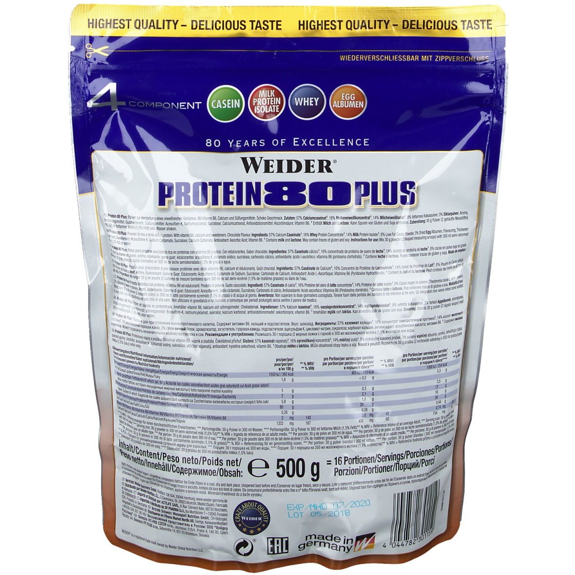 WEIDER® Protein 80 Plus Schokolade