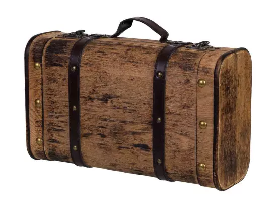 Valise en bois marron 38x23x13