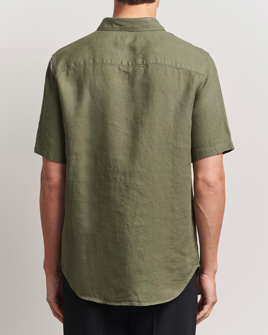 NN07 Enzo Linen Short Sleeve Shirt Capers Green