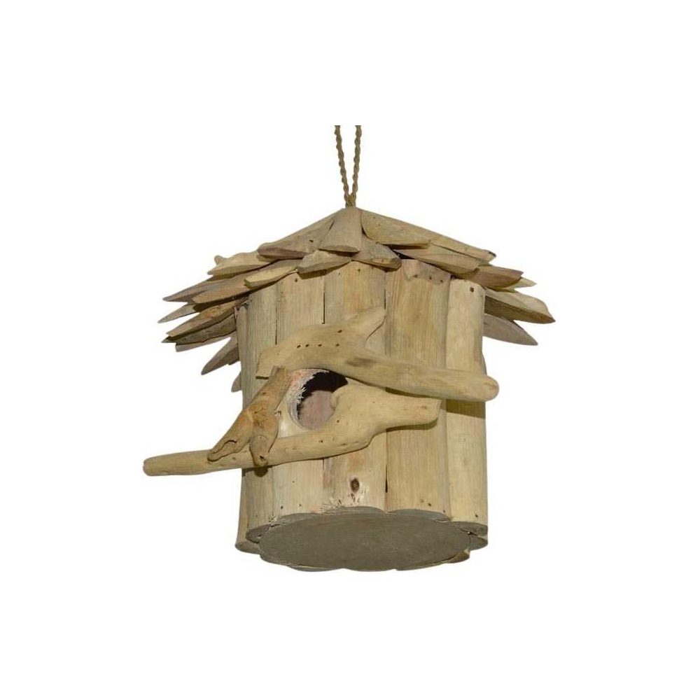 Nichoir rond en bois d'albésia 23 x 22 cm