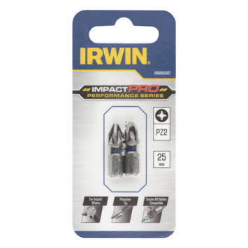 Irwin schroefbitimpact pro PZ2 25 mm 2 stuks