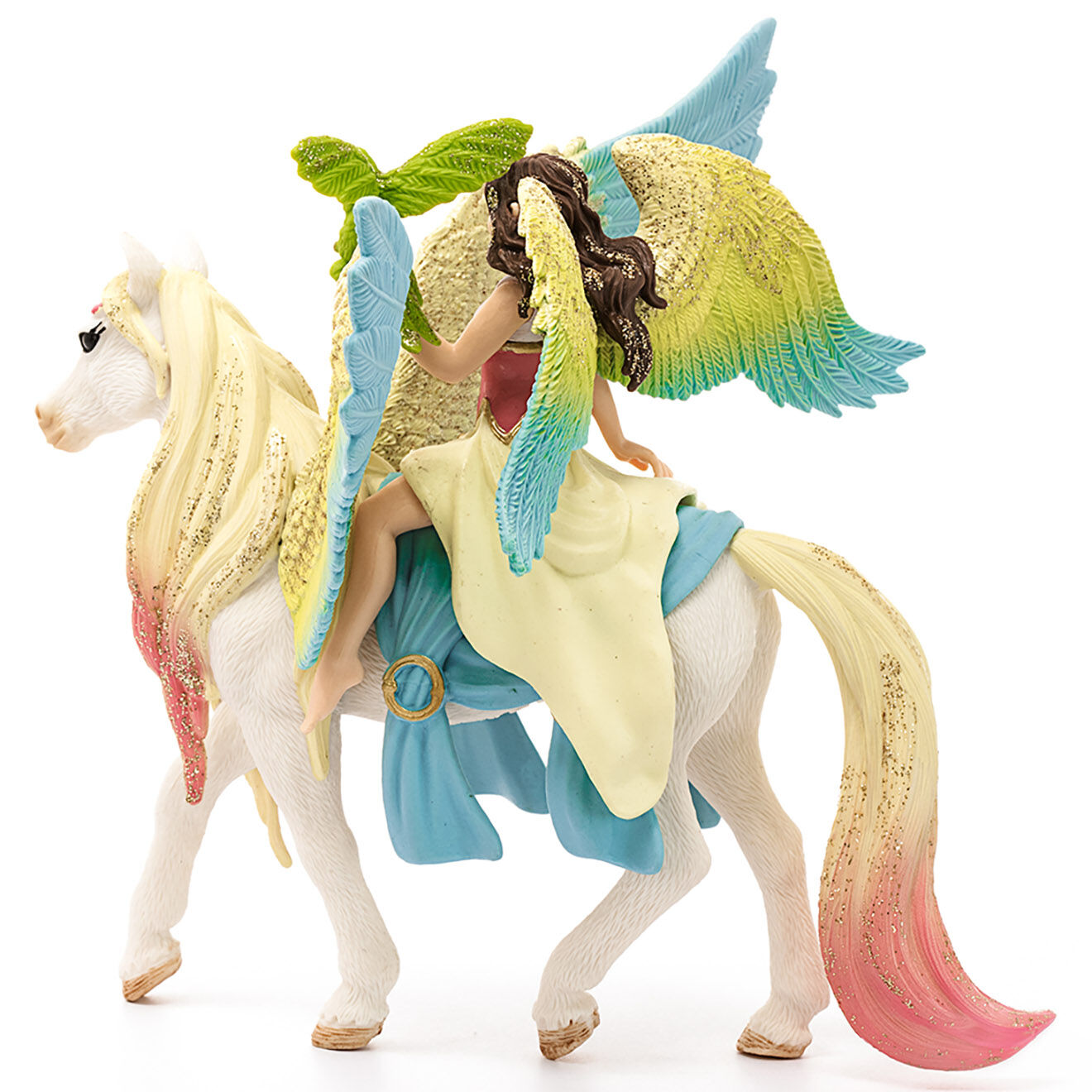Schleich Fée Surah avec un pégase scintillant multicolore