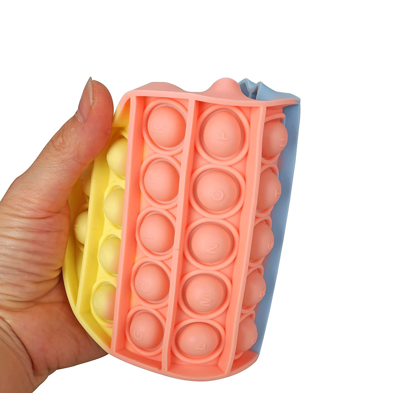 (155x105mm) Anti Stress Silikon Bubbles Pop It Fidget Spiel Ananas - Bunt