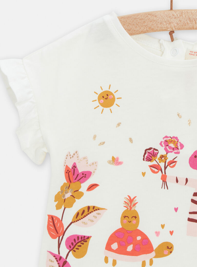 T-shirt à animation fantaisie d'été pour bébé fille