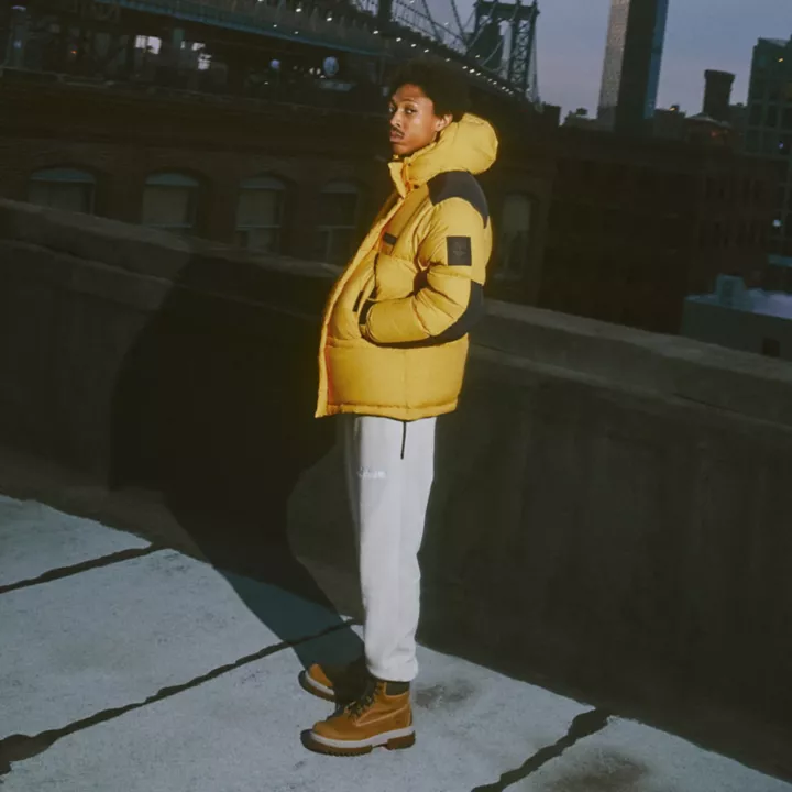 Casaco puffer masculino amarelo