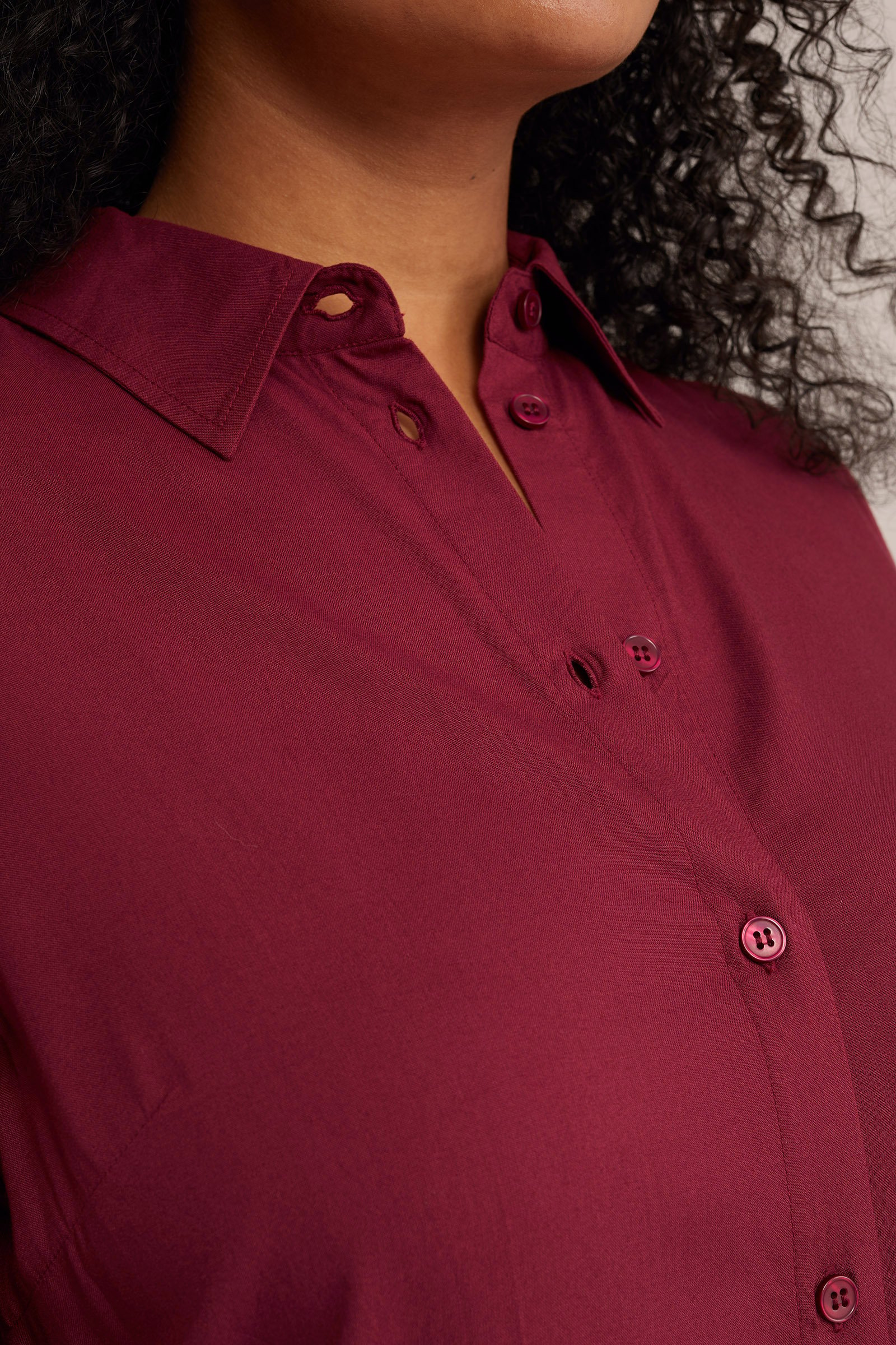 blouse - Curve WE Fashion Donkerrood