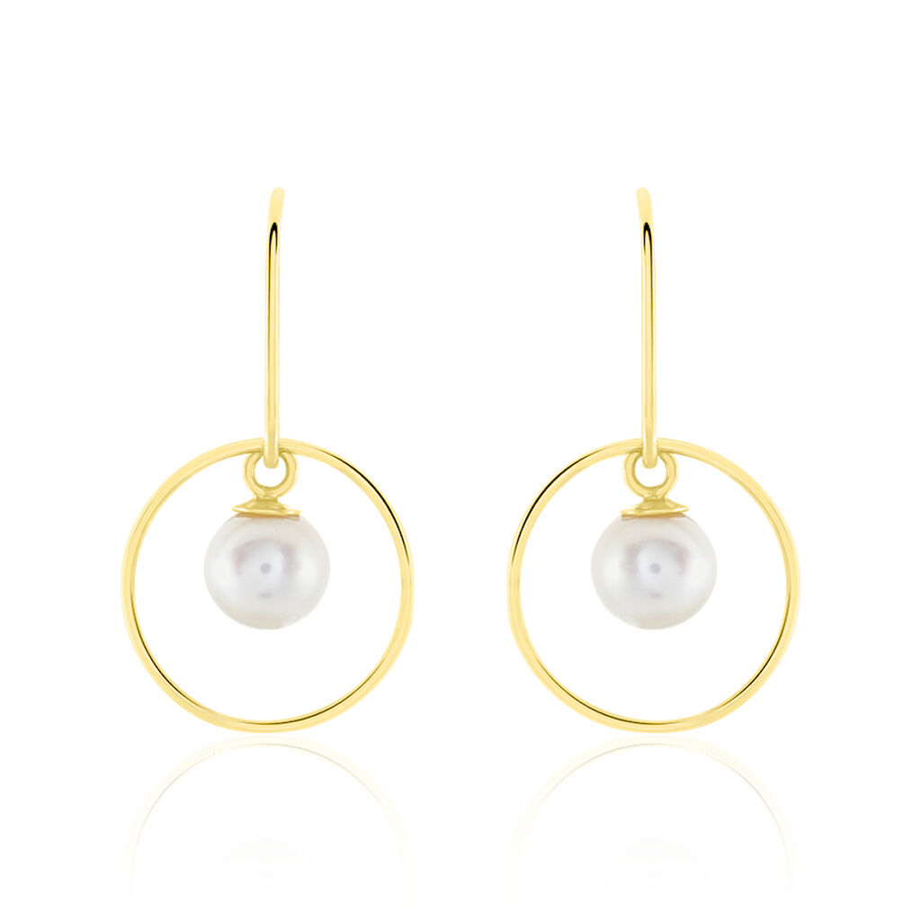 Boucles D'oreilles Pendantes Salvine Or Jaune Perle De Culture