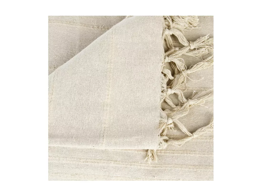 Jeté de lit en Coton Beige Lin 230 x 250 cm