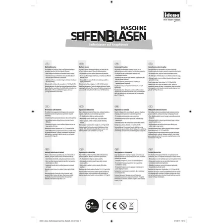 Idena Seifenblasen-Maschine, inkl. 118 ml Seifenblasenlösung, batteriebetrieben, rot