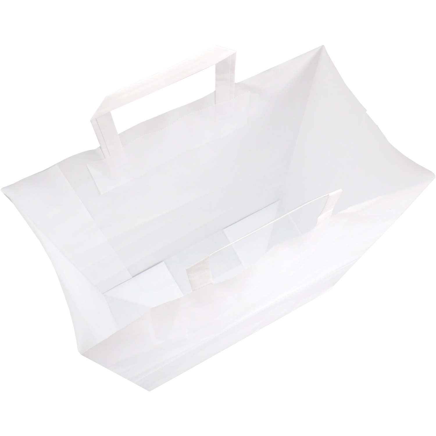 Tas, Papier, platte handgreep, 32x 16x43cm, draagtas, wit