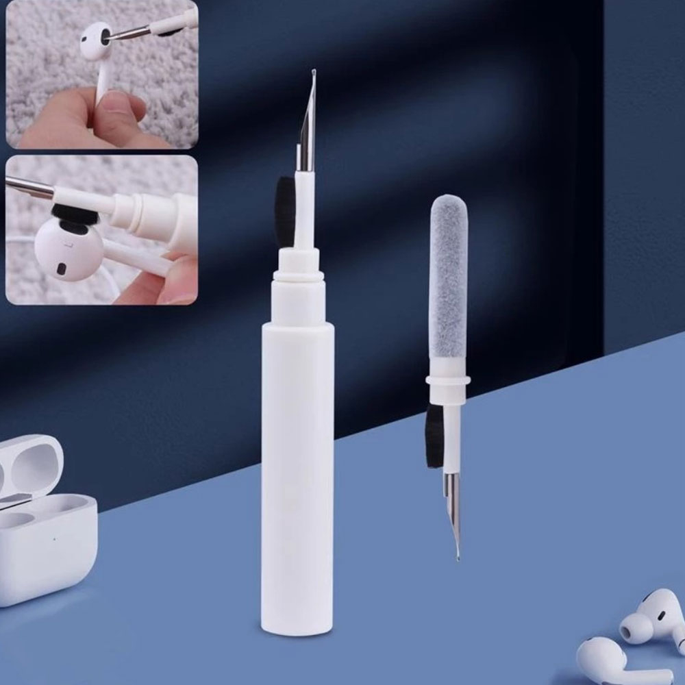 Kopfhörer Reinigungsstift AirPods Bürste Reinigungs Werkzeug inkl. Aufbewahrungs Case - Weiss