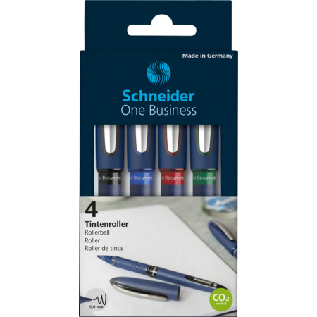 Schneider One Business 4er-Etui Tintenroller - 0.6 mm